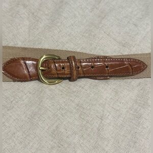 Vintage Brown Alligator and leather belt - 40